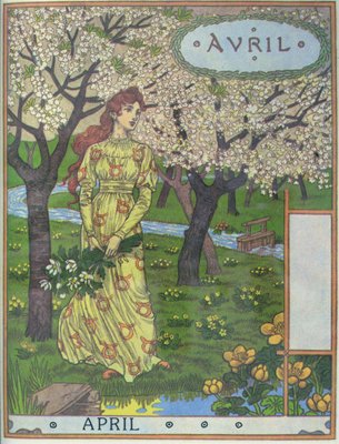 April by Eugene Grasset - print
