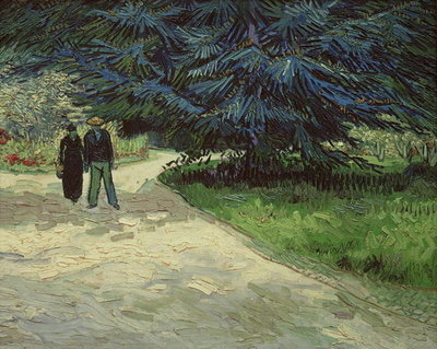 Couple in the Park, Arles, 1888 (oil on canvas) by Vincent van Gogh - print