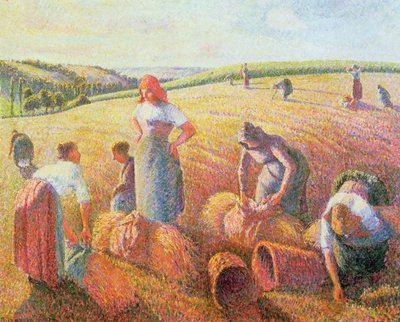 The Gleaners, 1889 (oil on canvas) by Camille Pissarro - print