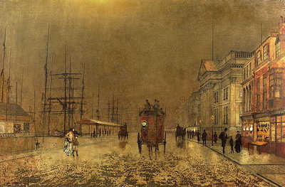 Fine Art Print of A Liverpool Street by John Atkinson Grimshaw