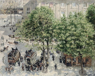 Fine Art Print of Place du Theatre Francais, Paris 1898 by Camille Pissarro
