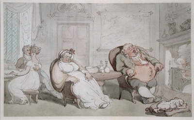 Fine Art Print of A Stolen Kiss by Thomas Rowlandson