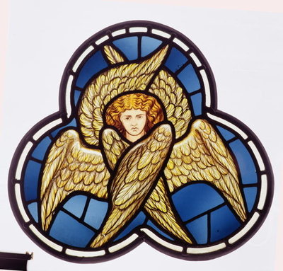 Fine Art Print of Window depicting a many-winged angel, made by the William Morris factory, 1870 by D. G. Rossetti
