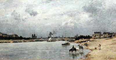 Fine Art Print of Austerlitz Bridge, Paris by Stanislas Victor Edouard Lepine