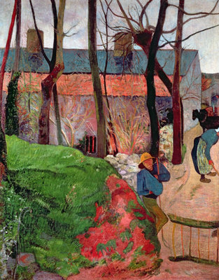 Fine Art Print of Cottage at Le Pouldu, 1890 by Paul Gauguin