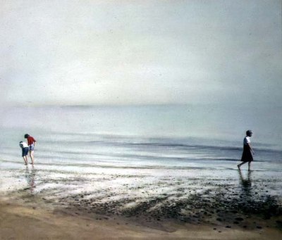 Morning Walk, 1978 (acrylic on canvas) by Brian Yale - print