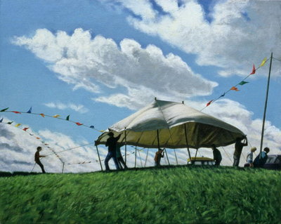 Bluster, 1985 (acrylic on canvas) by Brian Yale - print