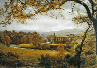 Fine Art Print of Bolton Abbey, Wharfedale by John William North