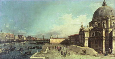 Fine Art Print of The entrance to the Grand Canal, Venice with the Church of Santa Maria della Salute by Canaletto
