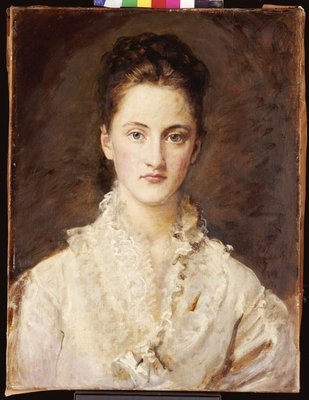 Fine Art Print of Portrait of the Artist's Daughter, Mary, half length, 1875-76 by Sir John Everett Millais