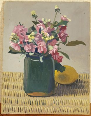 Fine Art Print of A Bouquet of Flowers and a Lemon, 1924 by Felix Edouard Vallotton