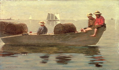 Fine Art Print of Three Boys in a Dory, 1873 by Winslow Homer