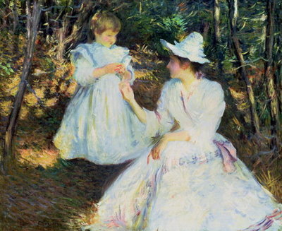 Fine Art Print of Mother and Child in Pine Woods, c.1893 by Edmund Charles Tarbell