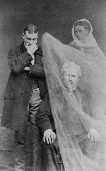Fine Art Print of The ghost of a man's wife appears before him, c.1870 by French School