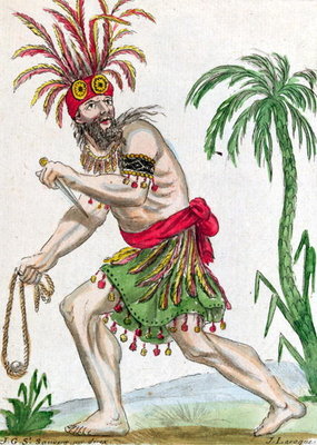 Fine Art Print of A Savage from the Marquesas Islands, from 'Encylopedie des Voyages', engraved by J. Laroque, 1796 by Jacques Grasset de Saint-Sauveur