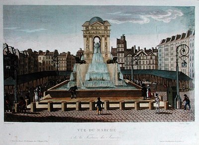 Fine Art Print of View of the Marche des Innocents, engraved by Eugene Dubois, c.1815-20 by Henri Courvoisier-Voisin