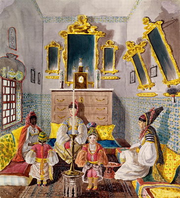 Fine Art Print of Algerian Interior, c.1835 by Theodore Leblanc