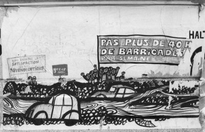 Fine Art Print of Caricature on the walls of the old Faculty of Medicine, Paris, May 1968 by French School