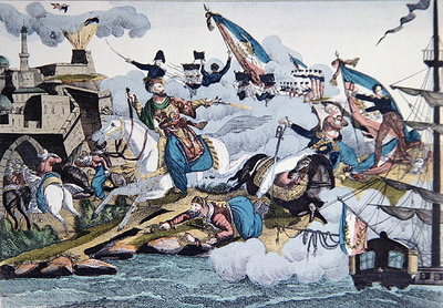 Fine Art Print of Conquest of Algiers by French troops in 1830, c.1830-40 by French School