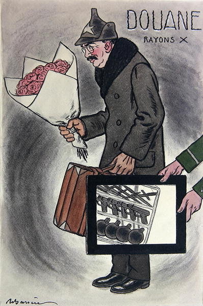 Fine Art Print of Cartoon of the Soviet Ambassador to France, Valerian Devgalevsky, from the French journal 'Fantasio', c. 1924 by Adrien Barrere