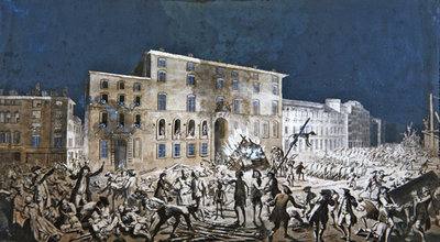 Fine Art Print of Riot at Lyon, 27th November 1768 by French School