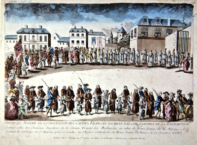 Fine Art Print of Procession in Paris of French prisoners released from captivity in Algeria by payment of ransom, 1785 by French School