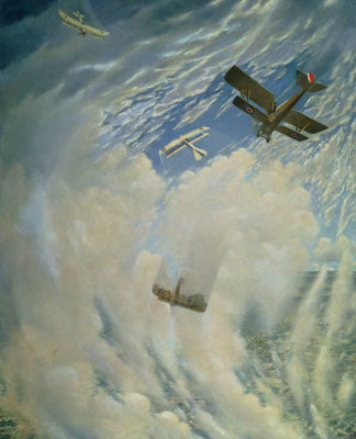 Fine Art Print of War in the Air, 1918 by Christopher Richard Wynne Nevinson