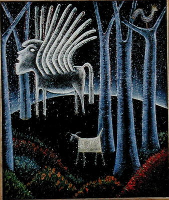 De Umbra Idearum, 1991 (oil on canvas) by Celia Washington - print