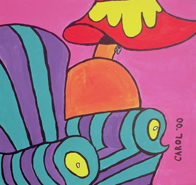Fine Art Print of Cartoon Chair with Lamp, 2000 by Carol Tatham Smith