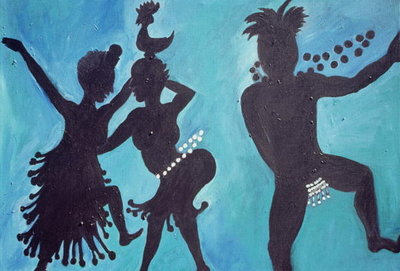 African Dancers (acrylic on canvas) by Carol Tatham Smith - print