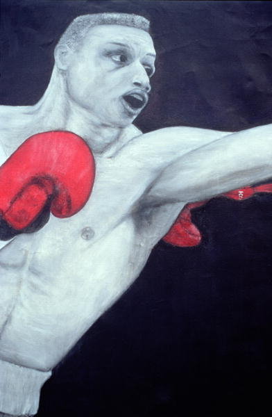 Boxer Left (acrylic on canvas) by Carol Tatham Smith - print