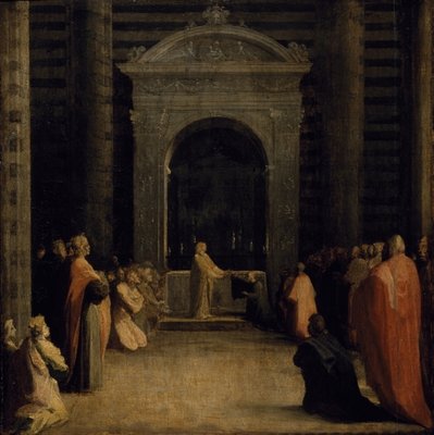 The Offering of the Keys of the City of Siena to the Virgin, on or after 1526 by Domenico Beccafumi - print