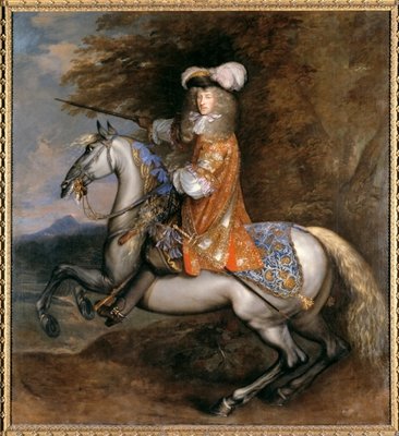 Lord William Cavendish, later 4th Earl and 1st Duke of Devonshire on horseback by Adam Frans Van der Meulen - print