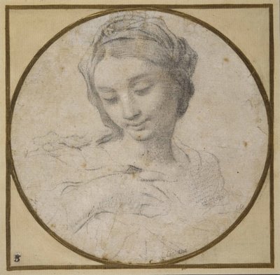 Head and shoulders of the Virgin by Carlo Cignani - print