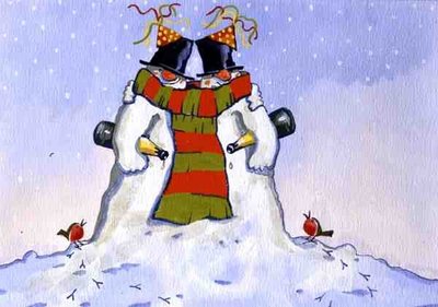 Merry Christmas, 1999 (gouache on paper) by David Cooke - print