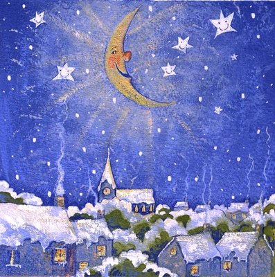 Christmas Moon (w/c on paper) by David Cooke - print