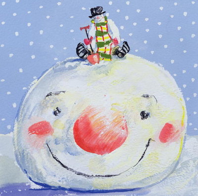 The Snowman's Head (gouache on paper) by David Cooke - print