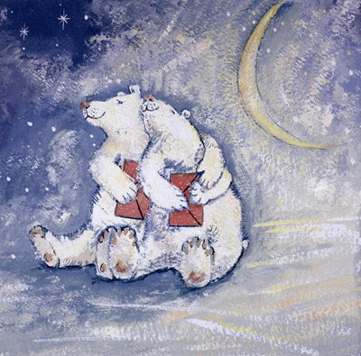 Happy Bears (gouache on paper) by David Cooke - print