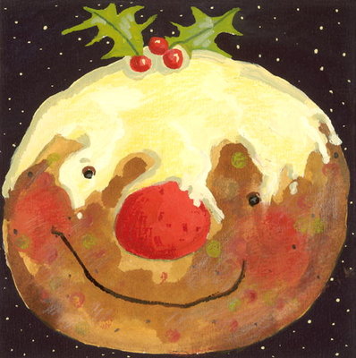 Christmas Pudding (gouache) by David Cooke - print
