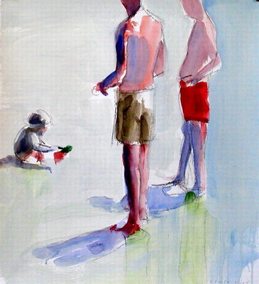 Study for Grandfathers, 2004 ( watercolour and house paint) by Daniel Clarke - print