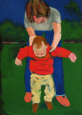 First steps, 2003 (casein on painted paper) by Daniel Clarke - print