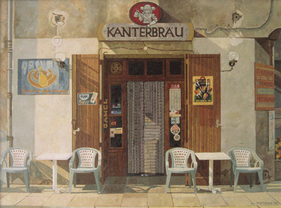 Orangina Cafe, 1994 (oil on canvas) by Doreen Fletcher - print