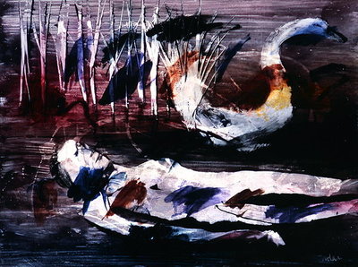 Fine Art Print of Leda and the Swan, c.1960 by Sir Sidney Nolan