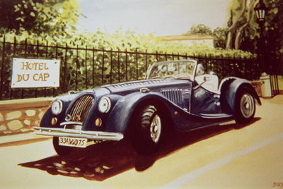 Morgan, at the Hotel du Cap (acrylic on panel) by Dory Coffee - print