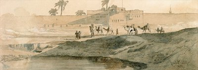 Fine Art Print of Outside Bab il Cadit, Cairo, 1859 by Carl Haag