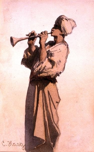 Fine Art Print of The Snake Charmer by Carl Haag
