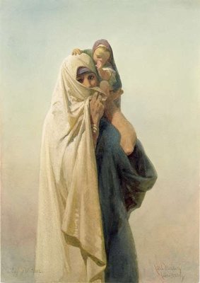 Fine Art Print of A Coptic Mother, 1859 by Carl Haag