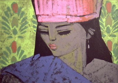 Antoinette (acrylic on paper) by Endre Roder - print