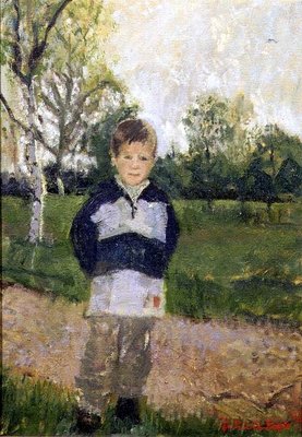 Mikey in Hyde Park, 1996 (oil on canvas) by Patricia Espir - print