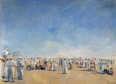 Desert Market, Omdurman, 1984 (oil on canvas) by Anthony Eyton - print